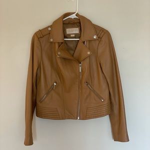 Gorgeous Michael Kors Tan Leather Jacket, Size M